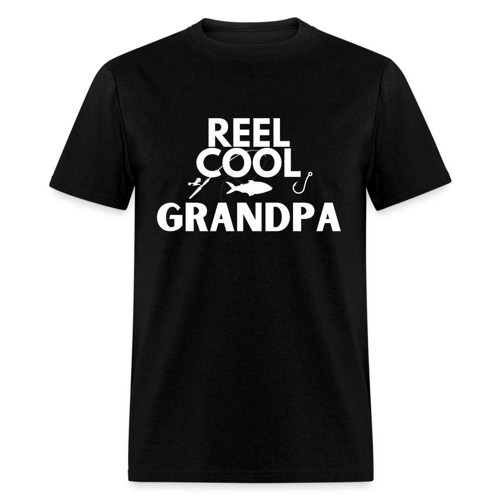 "REEL COOL GRANDPA" - Classic T-Shirt - black