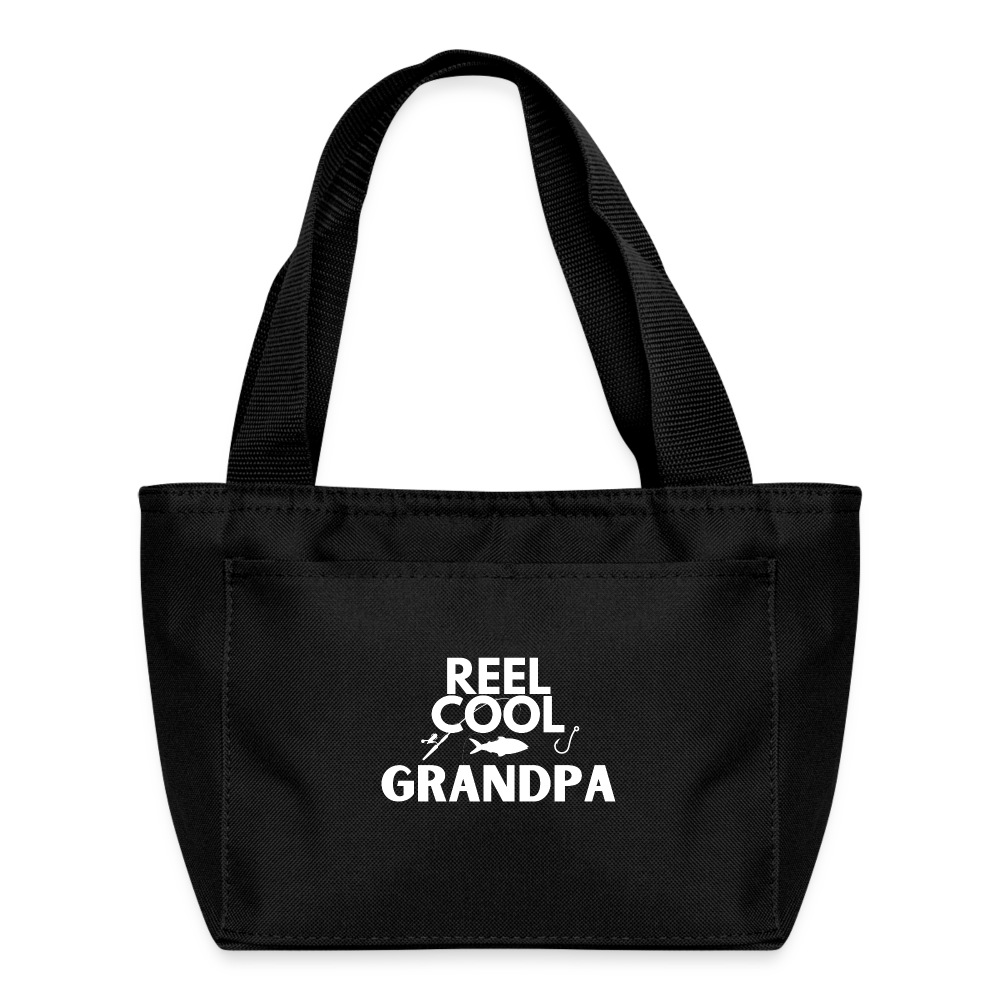 "REEL COOL GRANDPA" - Recycled Insulated Lunch Bag - black