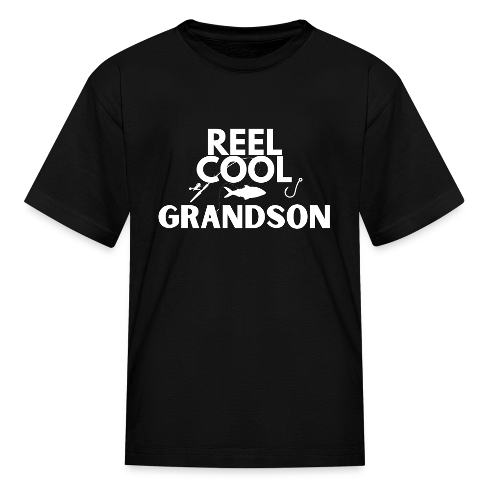 "REEL COOL GRANDSON" - Kids' T-Shirt - black