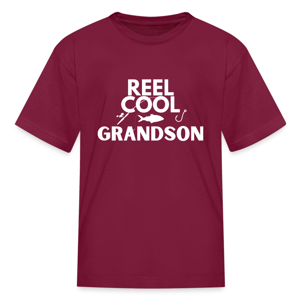 "REEL COOL GRANDSON" - Kids' T-Shirt - burgundy