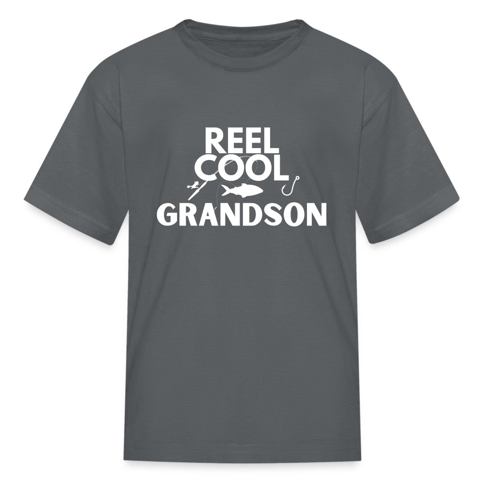 "REEL COOL GRANDSON" - Kids' T-Shirt - charcoal