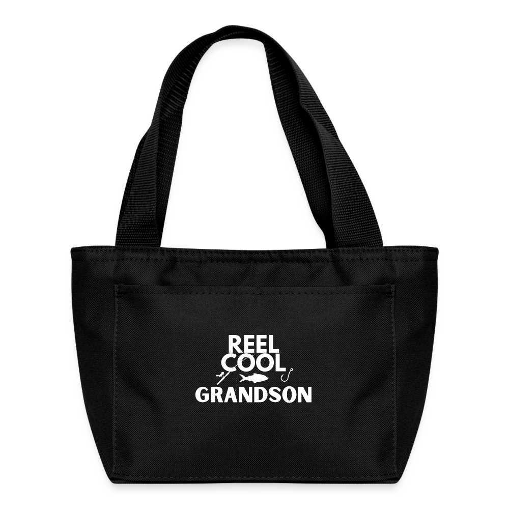 "REEL COOL GRANDSON" - Recycled Insulated Lunch Bag - black