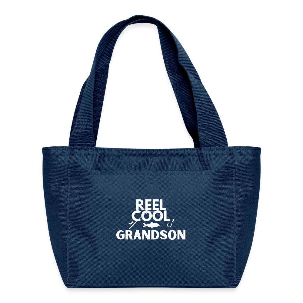 "REEL COOL GRANDSON" - Recycled Insulated Lunch Bag - navy