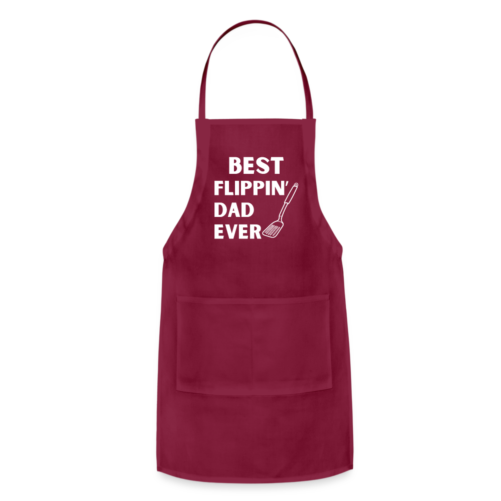 "Best Flippin Dad Ever" - Adjustable Apron - burgundy