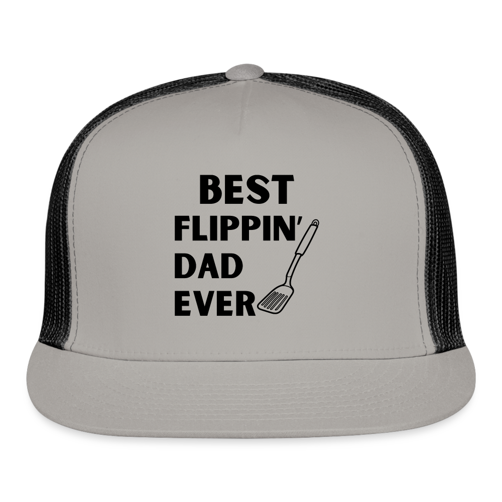 "Best Flippin Dad Ever" - Trucker Cap - gray/black